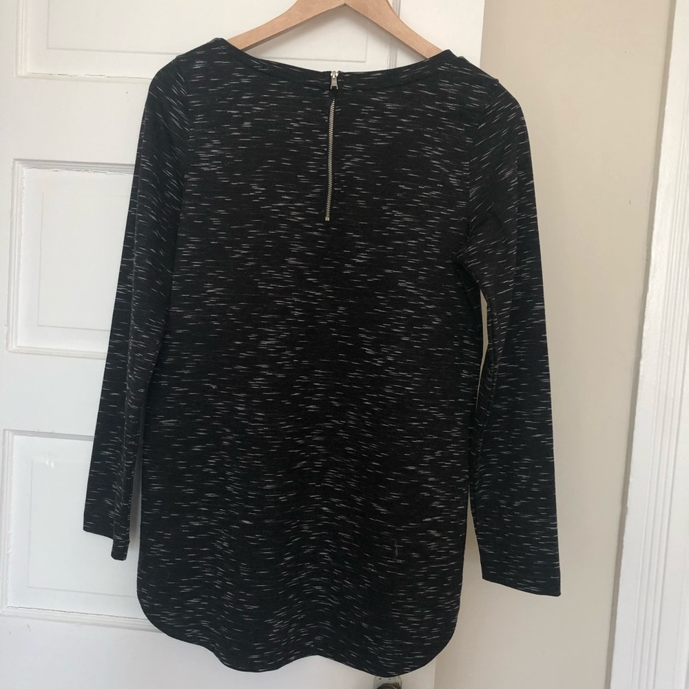 Black Heathered Tunic Top, M - Picture 3 of 5